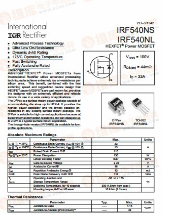 irf540nstr 电路图