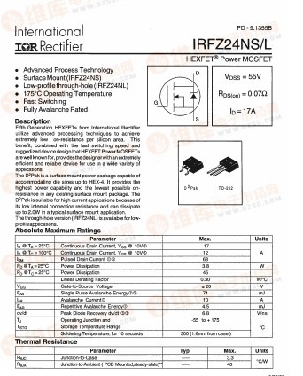 长期低价供应分离式半导体irfz24nstrr,to-263封装,厂家直销,现货供应